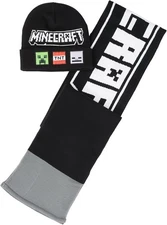 Minecraft TNT Knit Scarf & Cuff Beanie Cold Weather Set for Kids & Adults, 2 PC