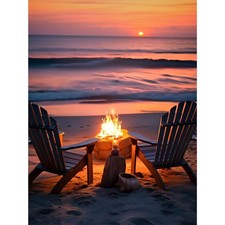 Sunset Diamond Art Kits for Adults, Beach Landscape Diamond Painting Kit for ...