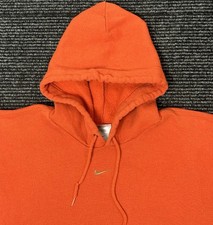 Vintage Nike Hoodies Men XL Orange Center Swoosh Travis Scott Made In USA Y2K