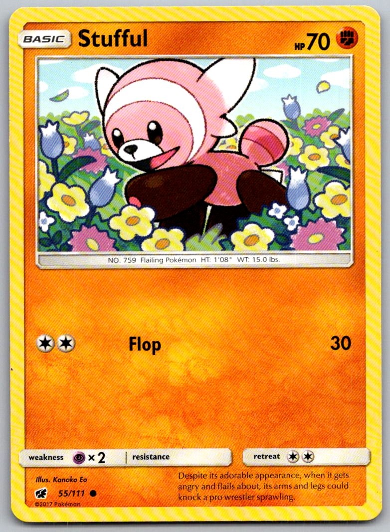 Stufful 55/111 Common Crimson Invasion Pokemon Near Mint