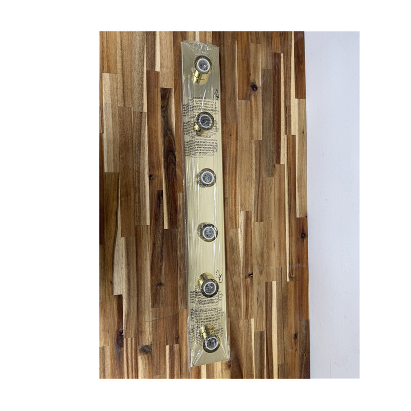 Gold 6-Light Mirror Finish Bathroom Vanity Wall Light, Metal, Transitional
