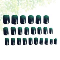 24 Pcs Nagelspitzen KüNstliche VollfläChige NäGel Kurze Quadratische