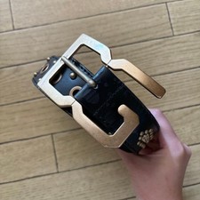 Dolce&Gabbana Men Belt Studded Snake Pattern 95cm/38inch Luxury Stylish Italian