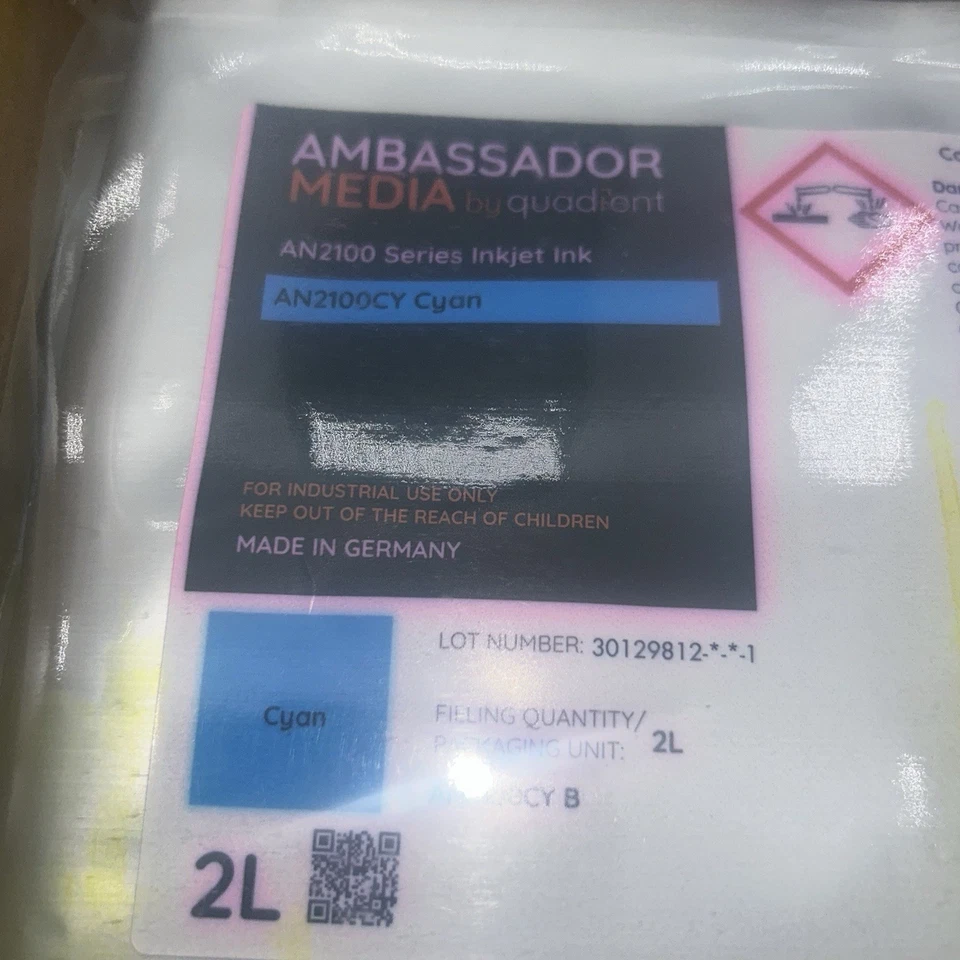 x3 Cyan Inkjet Ink 2 Litre Bag 100% Full With New Chip - 6 Litres Total - Image 4 of 4