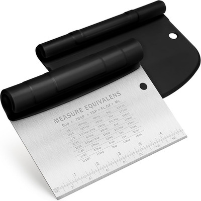Stainless Steel Bench Scraper Dough Cutter Chopper Kitchen Tool Multipurpose