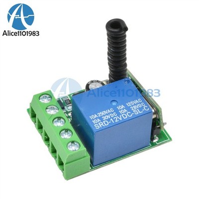 433MHZ DC12V 10A 1CH   Relay RF Remote Control Switch Receiver #zv