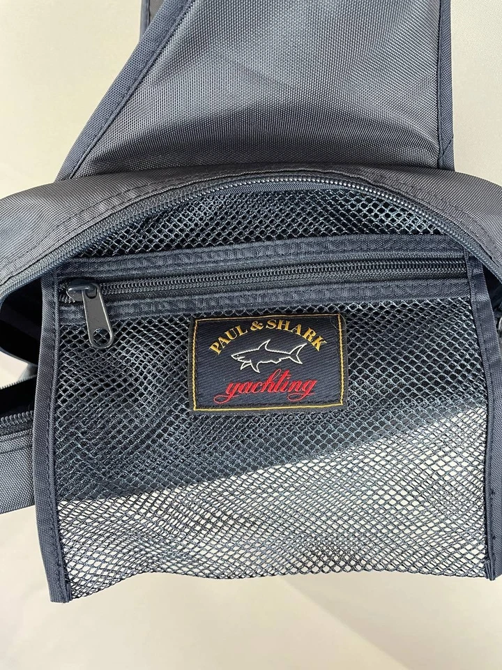 Bolso Bandolera Paul & Shark Para Hombres Azul Nylon Correa Ajustable Cremallera Foto 3 de 4