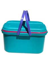 Eagle Craftstor Sewing Craft Storage Tote Teal Purple Pink 15x11x9 Y2K USA