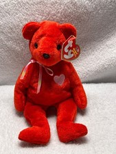 Ty Beanie Babies Kiss-e The Bear Red 2002 Stuffed Animal Plush New