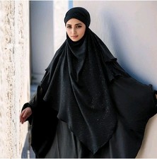 Black Hijab Women Large Khimar Prayer Niquab Ramadan Scarf Burqa Jlbab Muslim