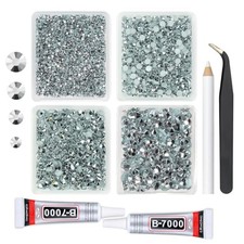 Metallic Resin Rhinestones w B7000 Jewelry Glue for Bedazzling Jelly Silver