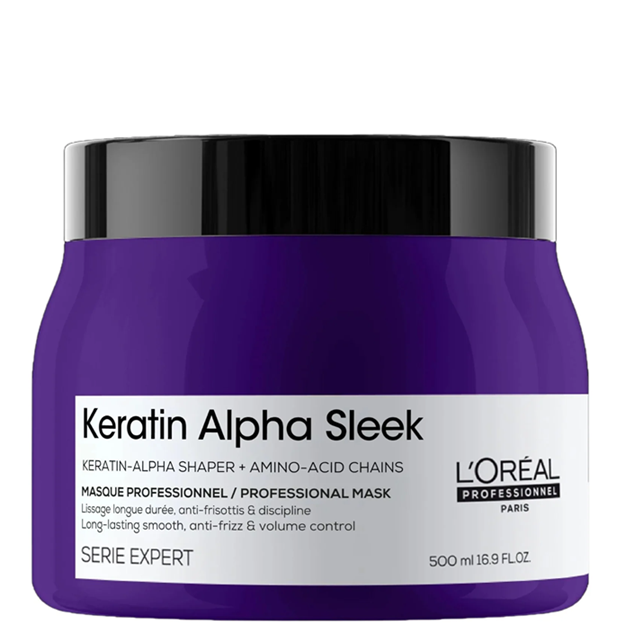 L'Oreal Maschera Capelli Crespi Lisciante | Keratin Alpha Sleek Masque 500ml