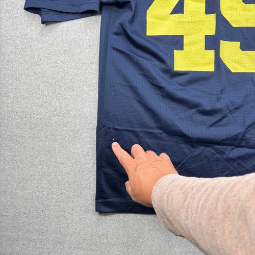 Vintage Champion Michigan Wolverines #49 Jersey Mens M Blue Mesh USA Made - Picture 9 of 10