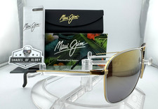 MAUI JIM KAMI MJ 778-05C WHITE GOLD SILVER MIRROR POLARIZED AVIATOR SUNGLASSES