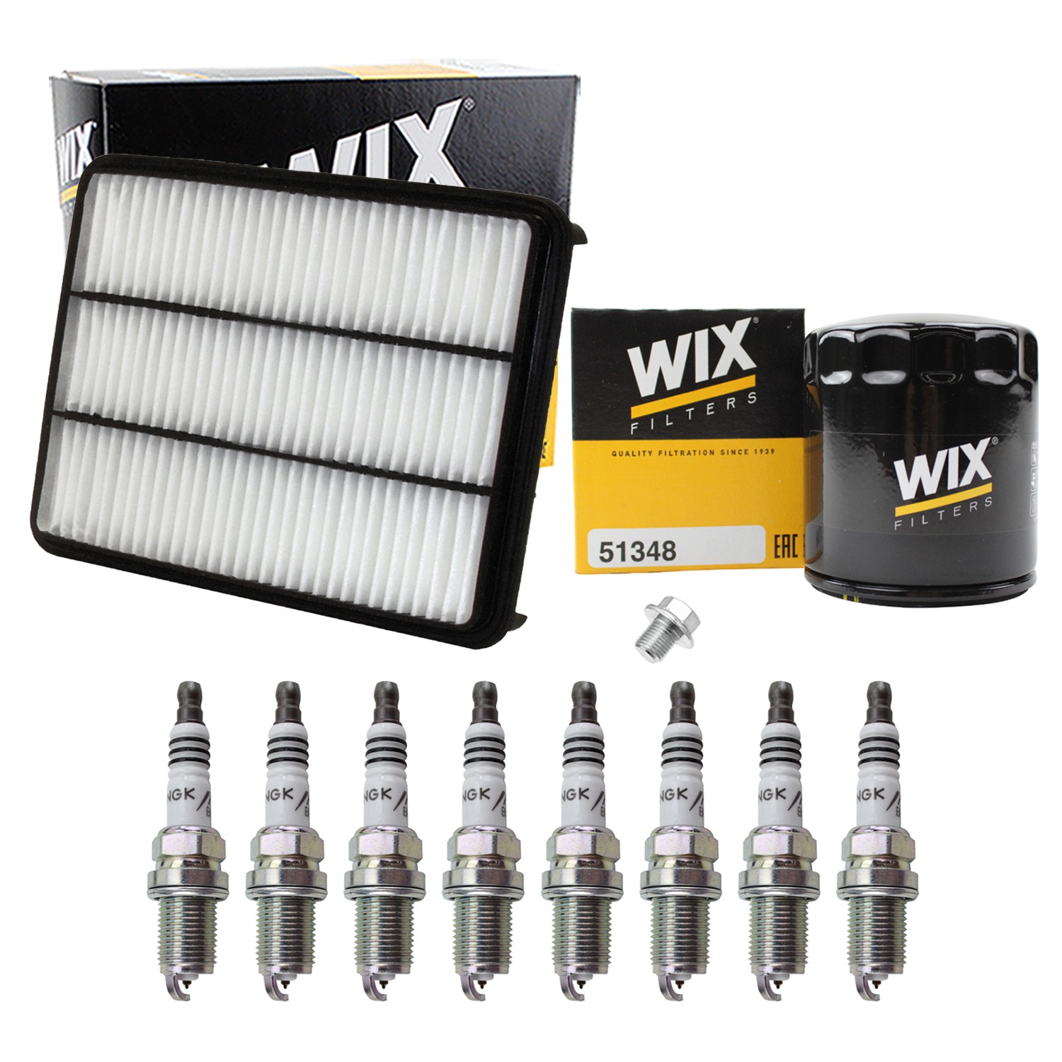 Wix Engine Air Oil Filters  NGK 8 Iridium IX Spark Plugs Kit for Sequoia 4.7 V8