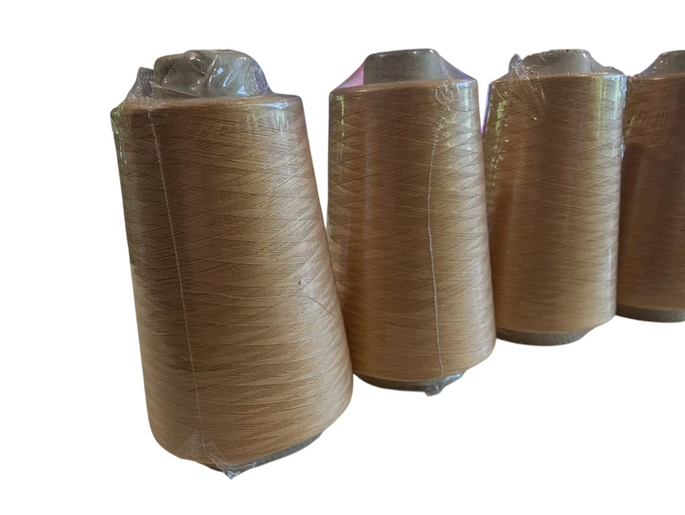 100% Cotton DMC Retors D'Alsace Thread 5000 M Spool Cone 2 Fil Gold Tan Lot 4 - Image 3 of 4