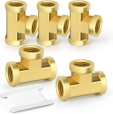 GASHER 5-Piece Brass Tee Fittings   1/4'' FNPT
