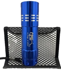 Mini LED Flashlight – Blue Aluminum – Batteries Included – Pocket Size - RPU