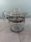 G1 Vintage Pyrex Flameware 7756-B Glass Percolator Coffee Pot 6 Cup