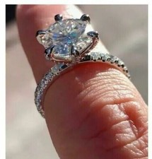 Classic Engagement Ring 2.50Ct Round Cut Moissanite White Gold Finish in Size 8