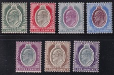 MATT'S STAMPS MALTA SCOTT #21-#27 EDWARD VII ISSUES OF 1903-04 SET MNH/MH CV$160