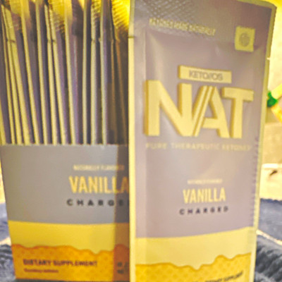 Keto OS NAT Vanilla Charged Powder Dietary Supplement Sticks Packets