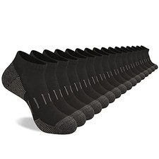 Men's Athletic Ankle Socks Moisture Wicking Cushion 6-12 A-black 8 Pairs