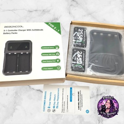 BEBONCOOL X-1 Controller Charger for Xbox One 2x2550mAh Battery Packs Black New