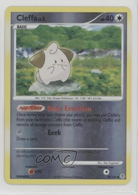 Cleffa Reverse Foil Pokémon Diamond & Pearl Base Set #78 2007