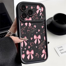Phone Case For iPhone 17 Pro Max 16 15 14 13 12 11 Pink Bow Shockproof Cover