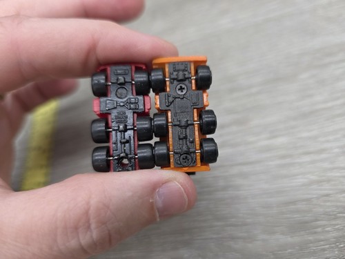 Galoob Vintage Micro Machines Red Semi Truck Cab & Cement Mixer Orange Lot of 2  - Picture 8 of 9