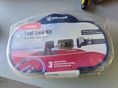 Attwood Universal Fuel Line 6  x 3/8'' with Bulb, Tank & Engine Ends Connectors