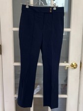 VERONICA BEARD Womens Navy Blue Double Button Front Crease Slim Leg Pants Size 6
