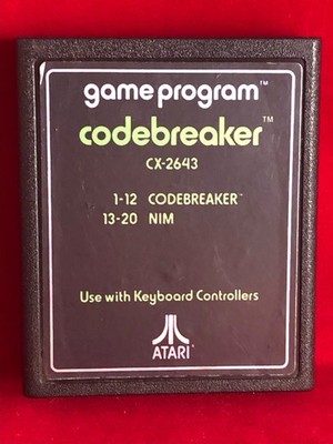 Codebreaker Text Label Atari 2600 Game Cleaned Tested Working