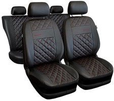 Autositzbezüge Schwarz Kunstleder Komplettset Schonbezüge für VW Golf II III IV