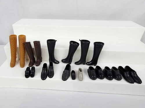Vintage lot Barbie DOLL ACCESSORIES brown black BOOTS shoes Ken Hong kong usa