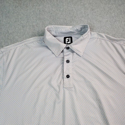 FootJoy Polo Golf Manica Corta Elasticizzata Uomo XL Bianco Multicolore Sandpiper - Foto 5 di 14