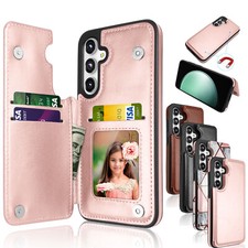 For Samsung Galaxy S23 FE Wallet Case w/Card Holder, Leather Protective Cover