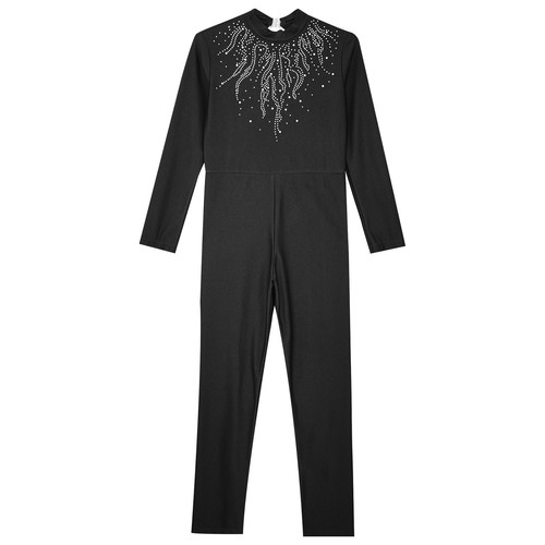 UK Girls Full Body Gymnastics Dance Jumpsuit Ballet Leotard Catsuit Bodysuit - Picture 24 of 100