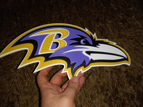 Baltimore Ravens 8 Inch Diameter NFL Football 3D Logo's 3D Printed Sign - Picture 2 of 3