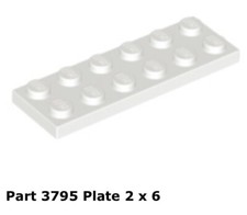 Lego 3795 2x White Plate 2 x 6 Set 7665