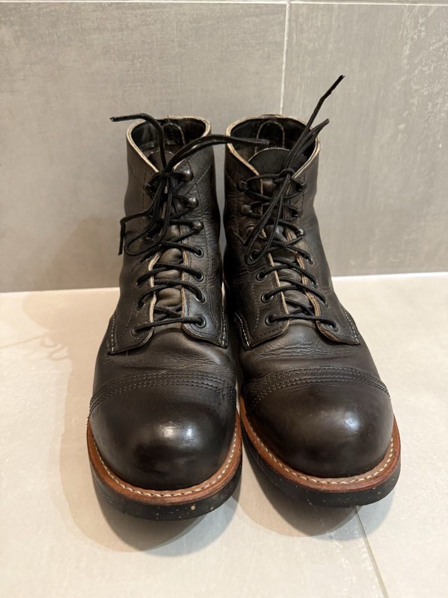 Aged Iron Rangers RED WING Iron Ranger Charcoal Leather Boot