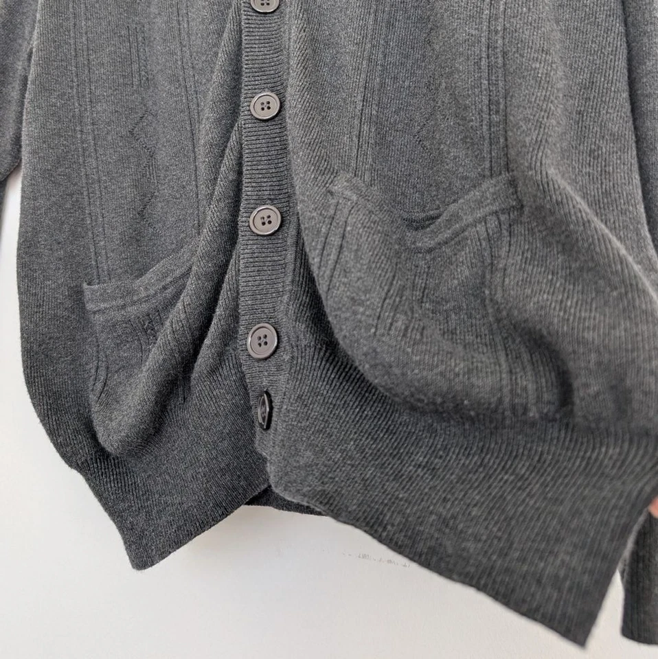 Cárdigan para hombre F/X Fusion mezcla de algodón tejido botón delantero 2 bolsillos talla M Foto 4 de 4