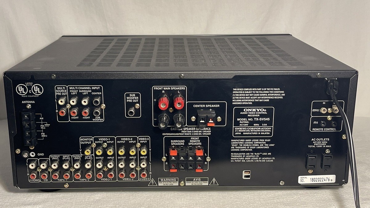 ONKYO TX-SV545 Audio/Video Control Receiver | eBay