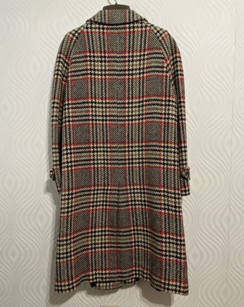 Burberrys Tweed Trench Coat Classic Burberry Check Plaid sz Burberrys Tweed Trench Coat Classic Burberry Check Plaid sz