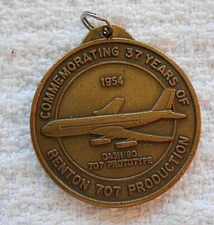Boeing Renton, WA 707 Commemorative 1 1/2" Medal Token AWACS, Dash 80 Airplane  