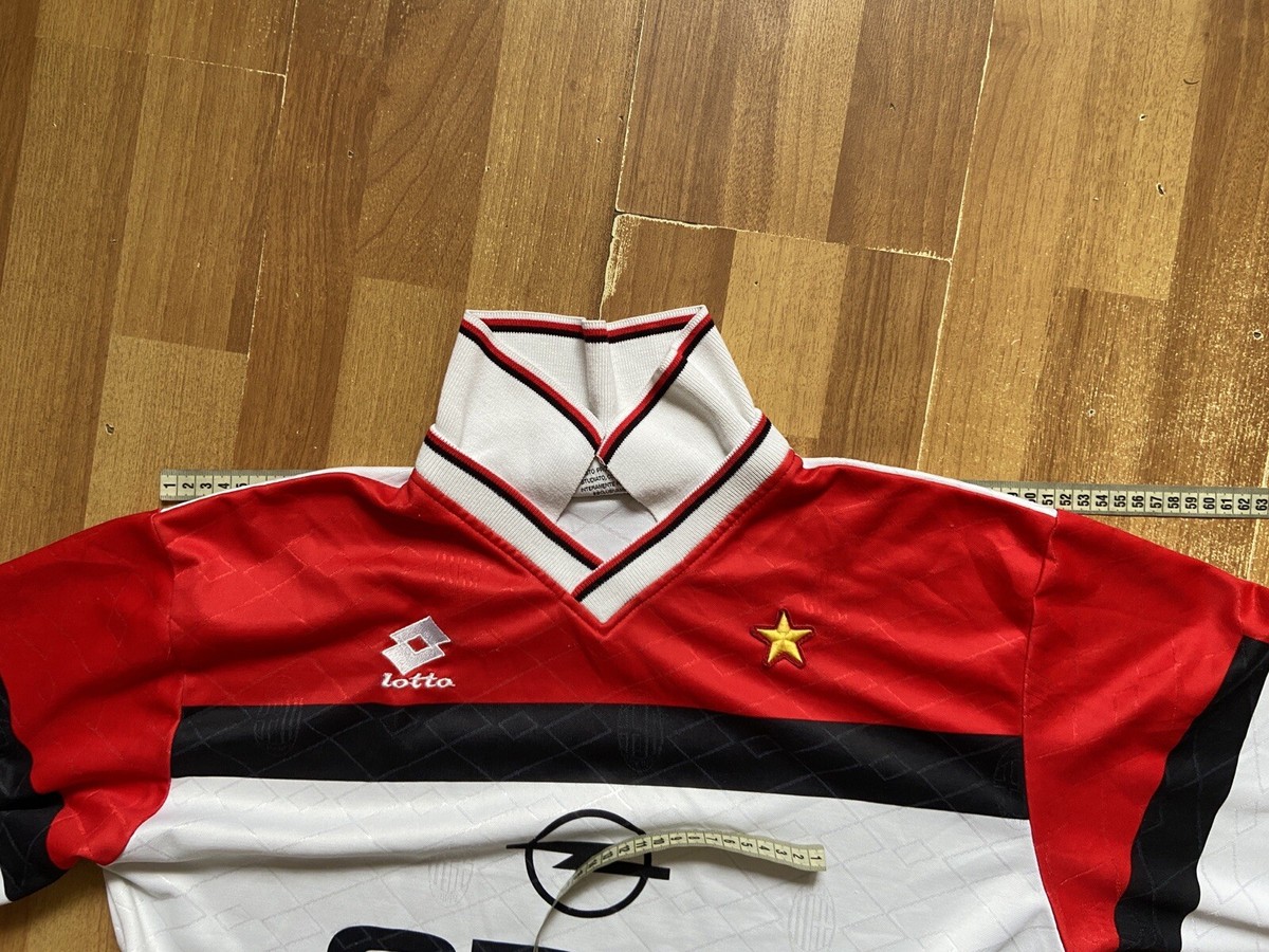 MILAN 1994 1995 AWAY SHIRT JERSEY LONG SLEEVE LOTTO MEN WHITE