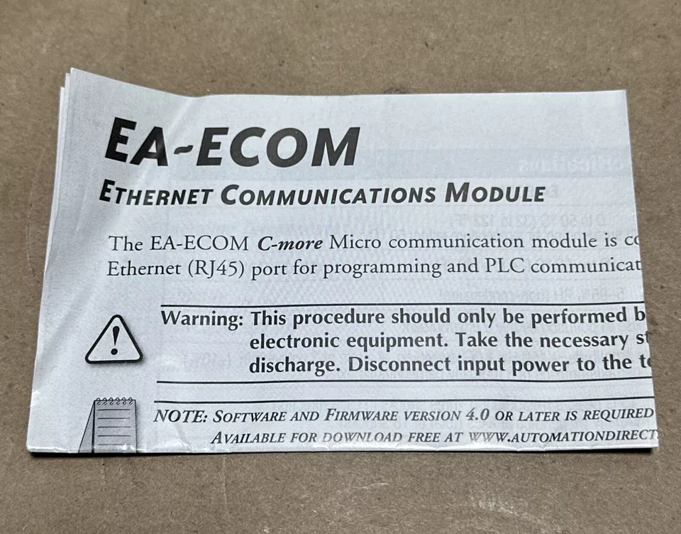 NEW- Automation Direct EA-ECOM C-More RJ45 10/100 Mbps Ethernet EA3 Series 🇺🇸 - Image 2 of 4