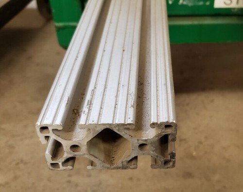 80/20 T-SLOT 1530-LITE ALUMINUM EXTRUSION 1.5" X 3" 6-OPEN SLOTS, 19"   LOT OF 2