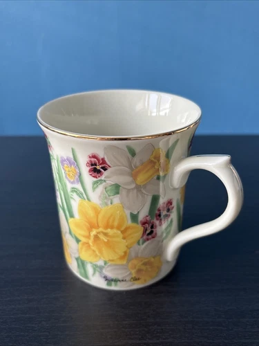 Vintage Lenox Flower Blossom Collection Daffodil Suzanne Clee Mug Cup Porcelain 